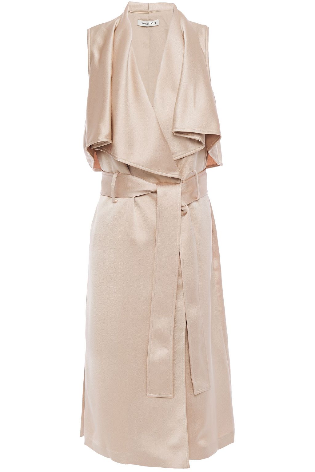 Beige satin wrap dress Clearance