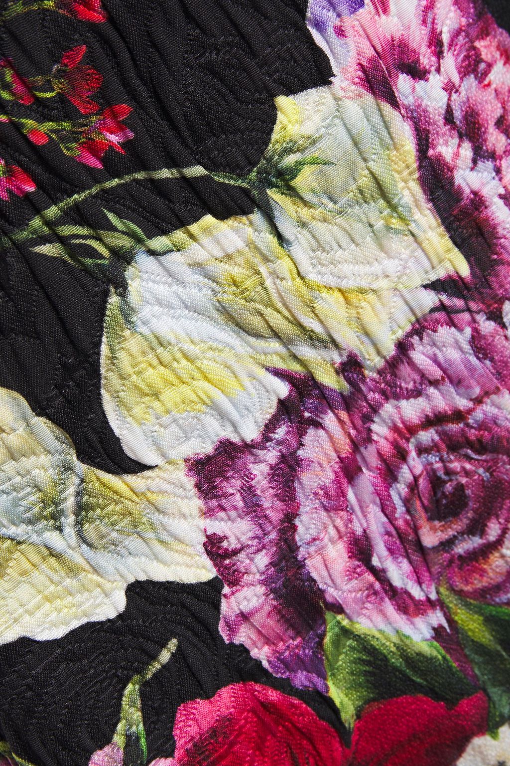 DOLCE&GABBANA Cotton-blend floral-jacquard mini dress