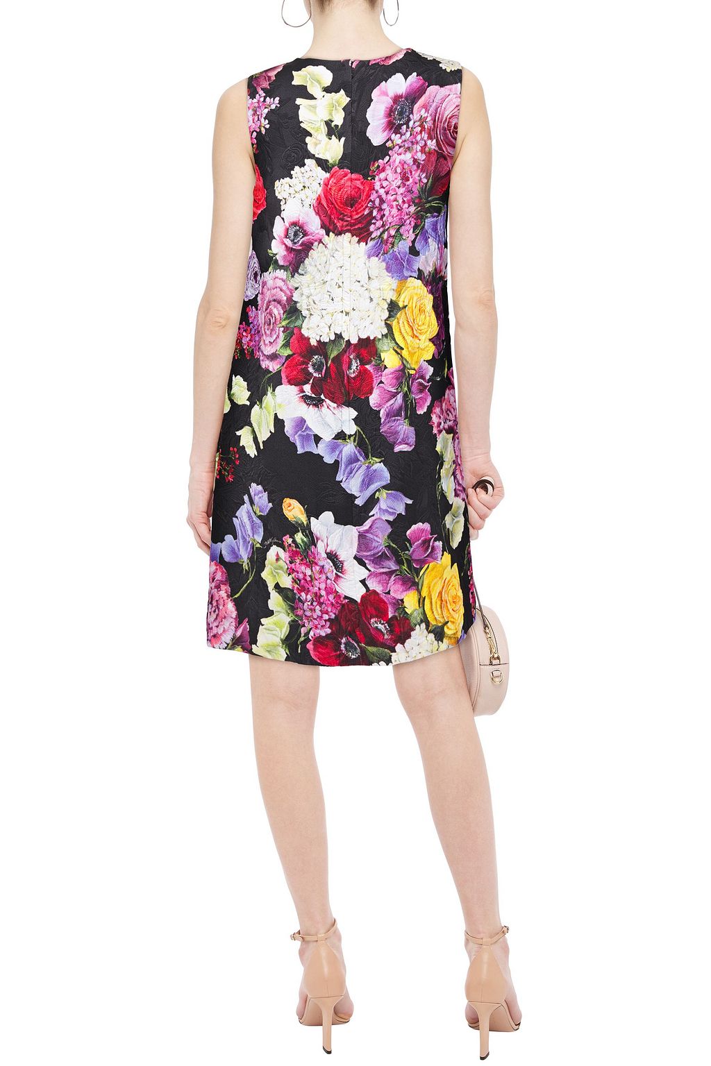 DOLCE&GABBANA Cotton-blend floral-jacquard mini dress