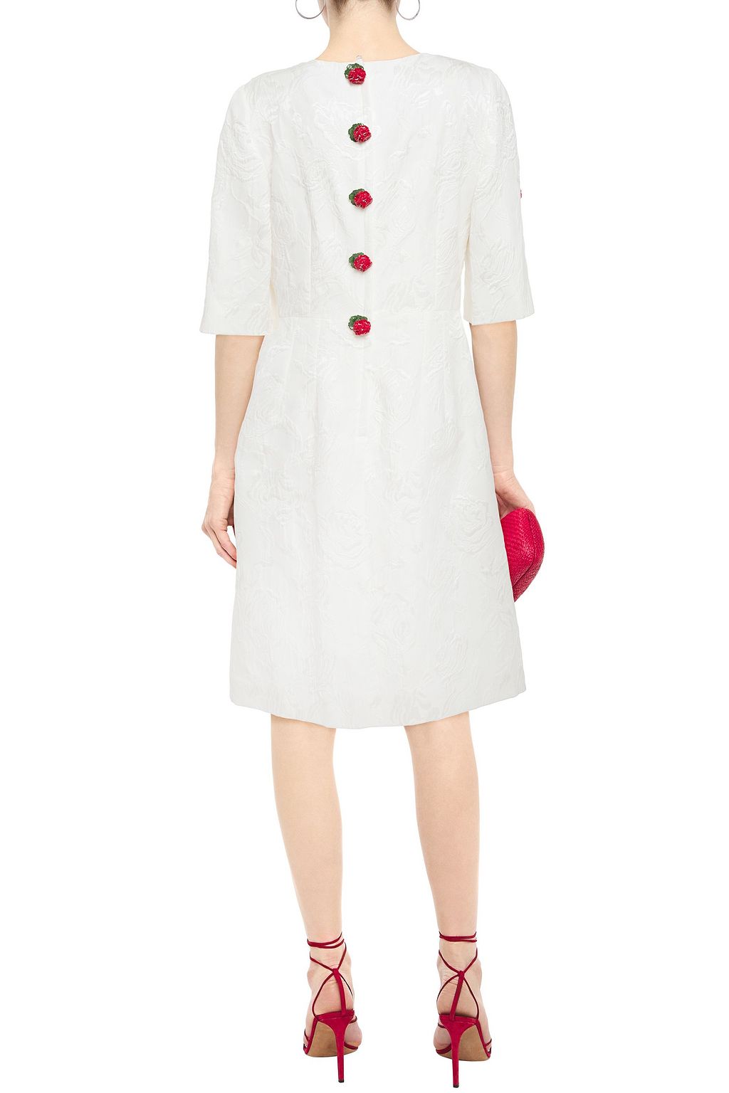 DOLCE&GABBANA コットン混ブロケード ワンピース ボタン付き