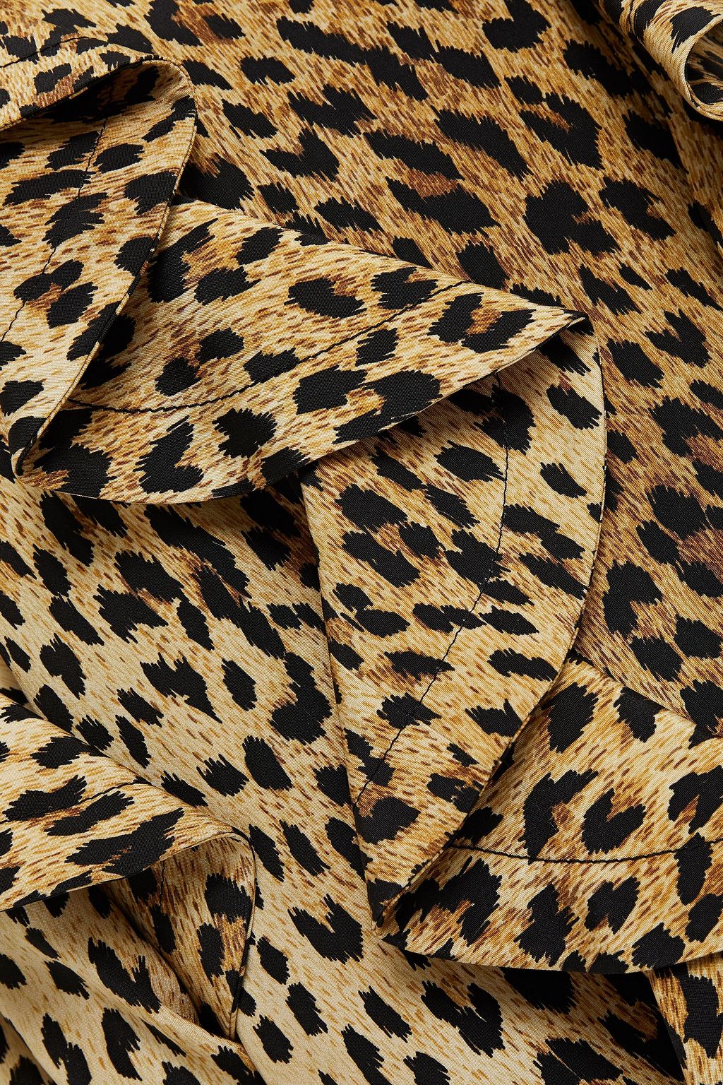 VALENTINO GARAVANI Ruffled leopard-print silk crepe de chine mini dress