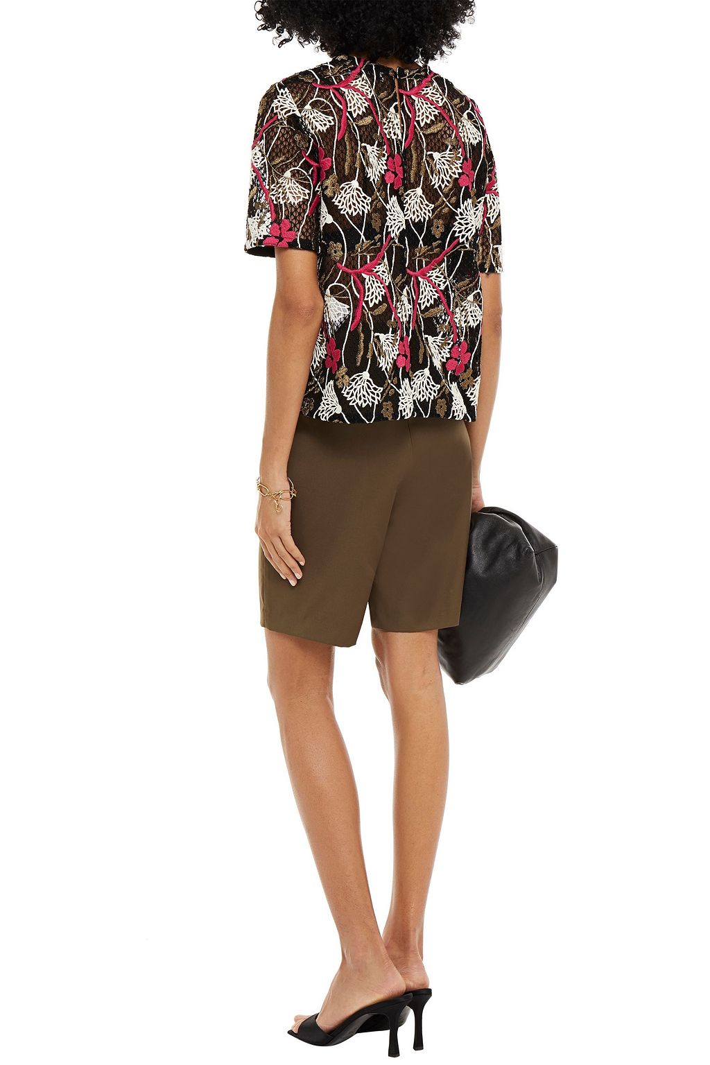 VALENTINO GARAVANI メタリックコットン混ギピュールレース トップス