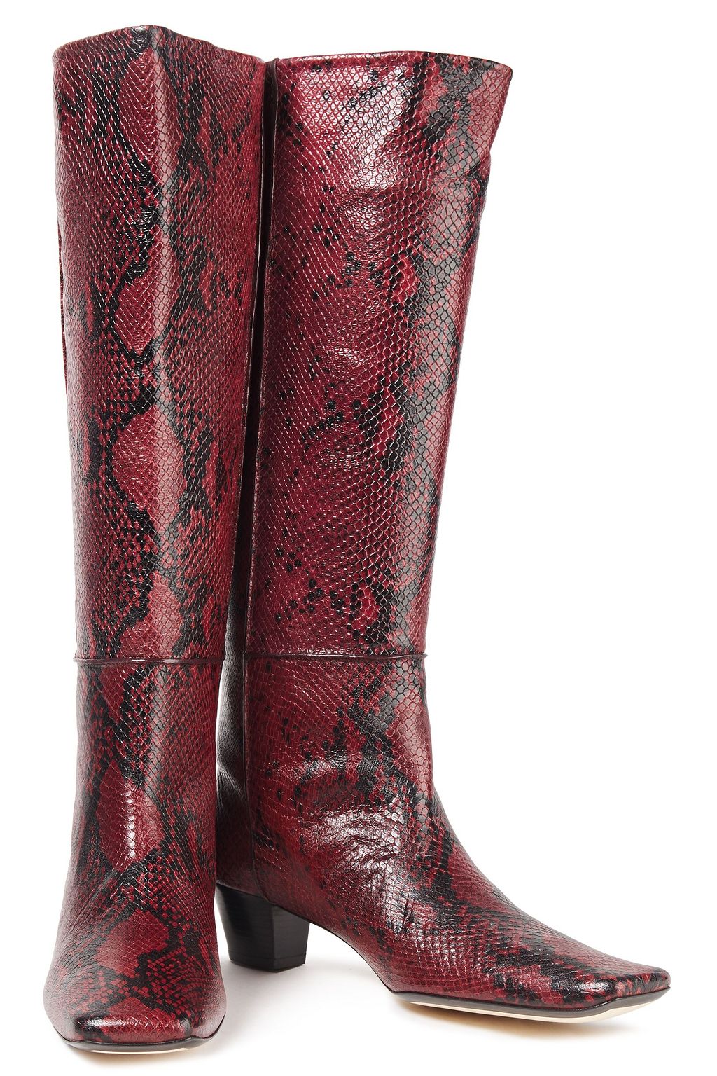 JOSEPH Cynthia snake-effect leather boots