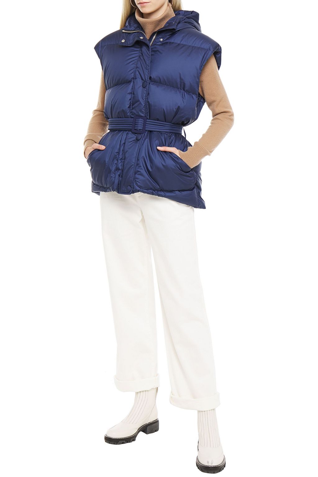IENKI IENKI Belted quilted shell hooded vest