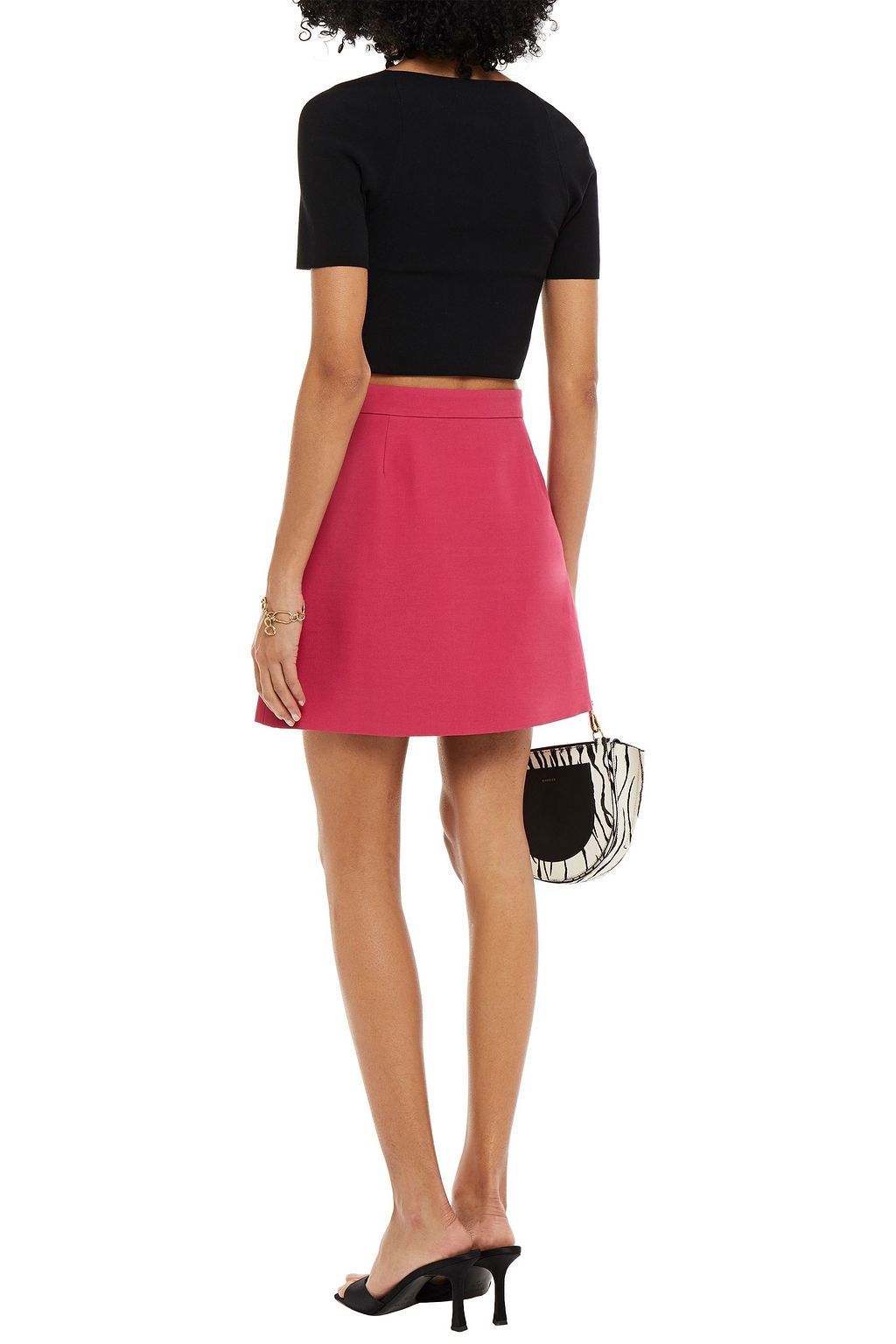 VALENTINO GARAVANI Wool and silk-blend twill mini skirt
