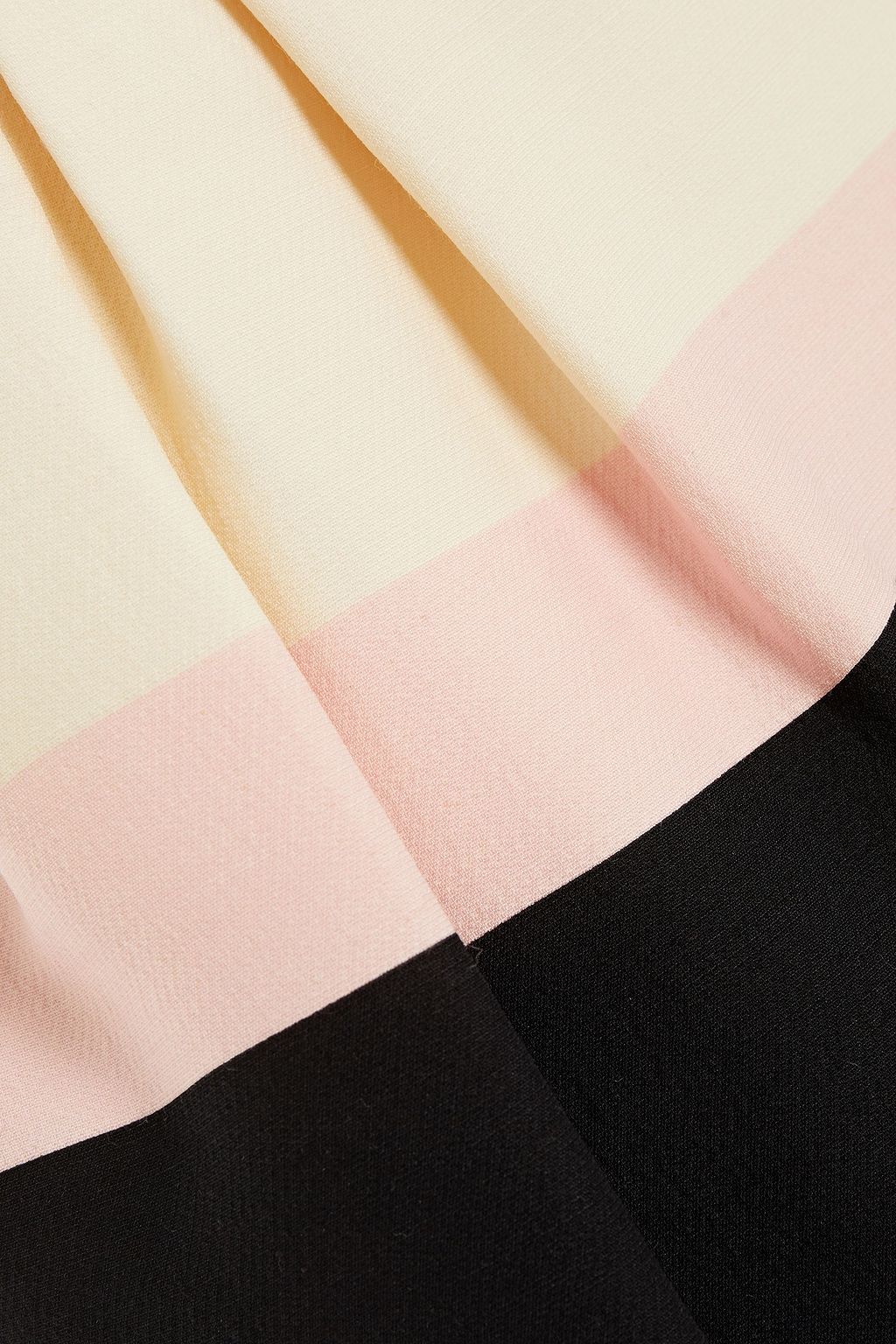 VALENTINO GARAVANI ウール&シルク混クレープ ミニスカート プリーツ入り ストライプ
