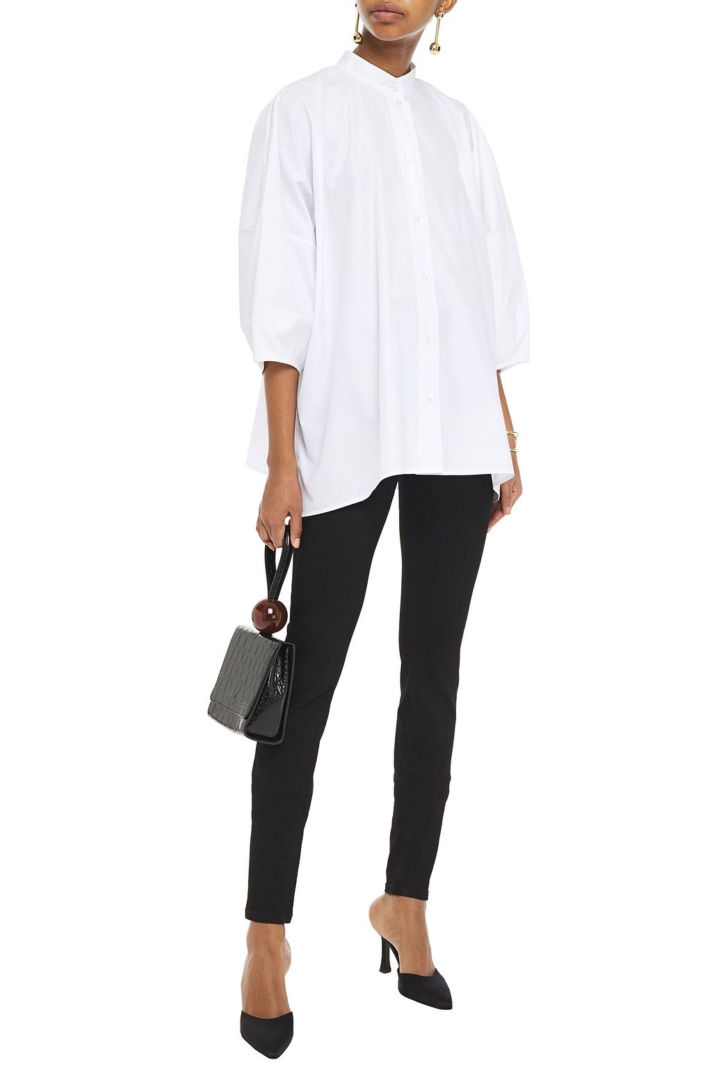 VALENTINO GARAVANI Paneled high-rise skinny jeans
