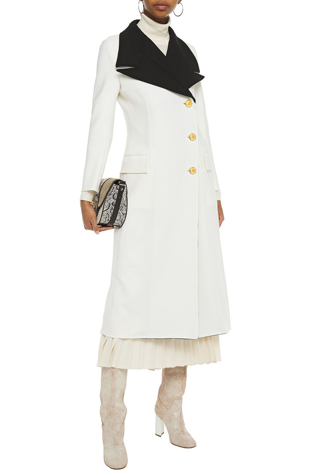 PROENZA SCHOULER Two-tone wool-blend crepe coat