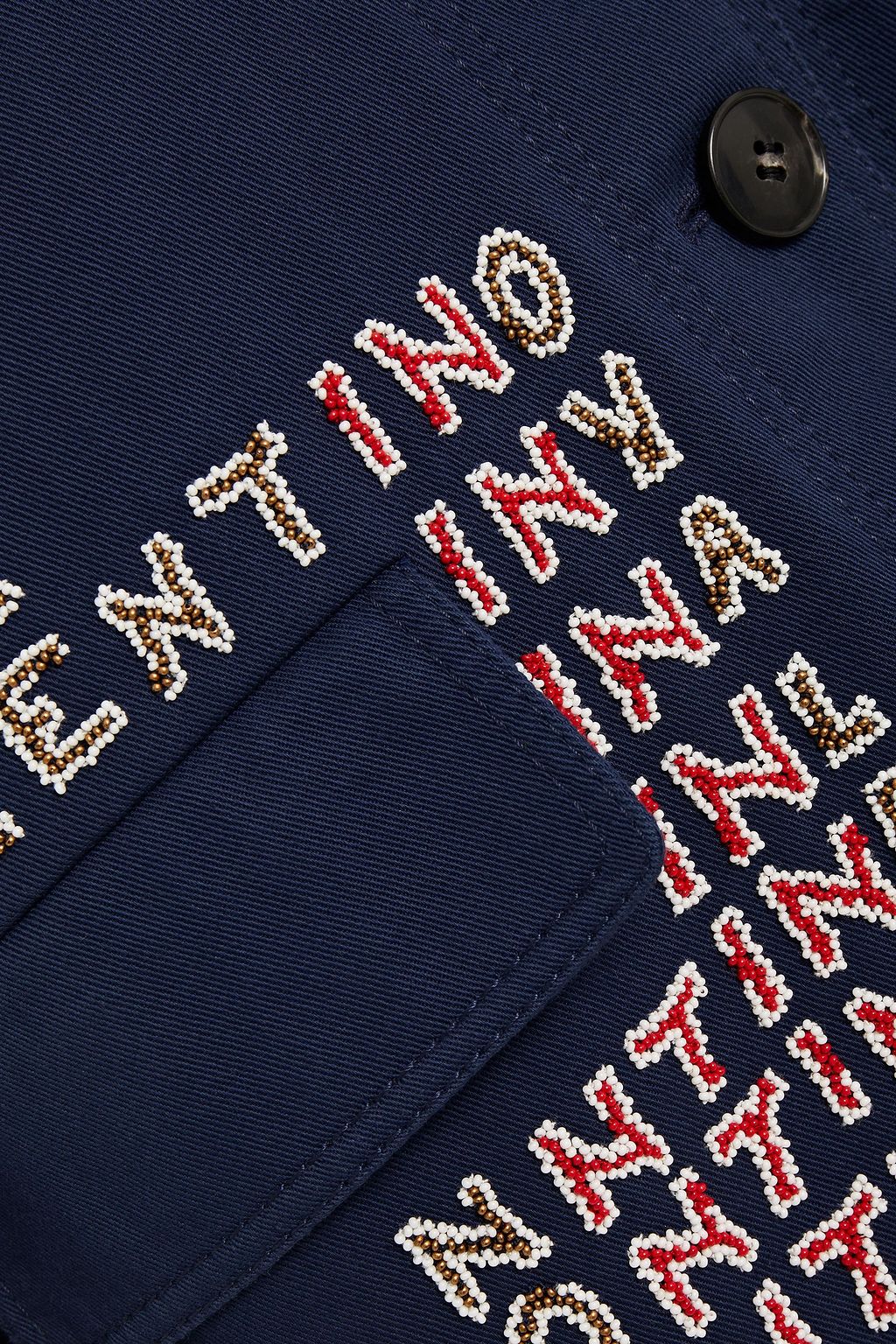 VALENTINO GARAVANI Embellished cotton-drill jacket