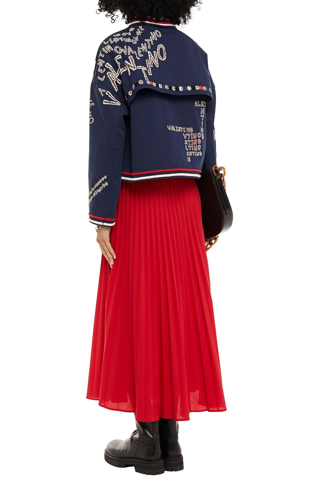 VALENTINO GARAVANI Embellished cotton-drill jacket