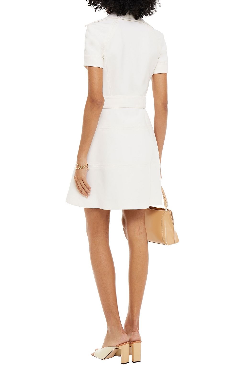 VALENTINO GARAVANI Embellished wool-crepe mini dress