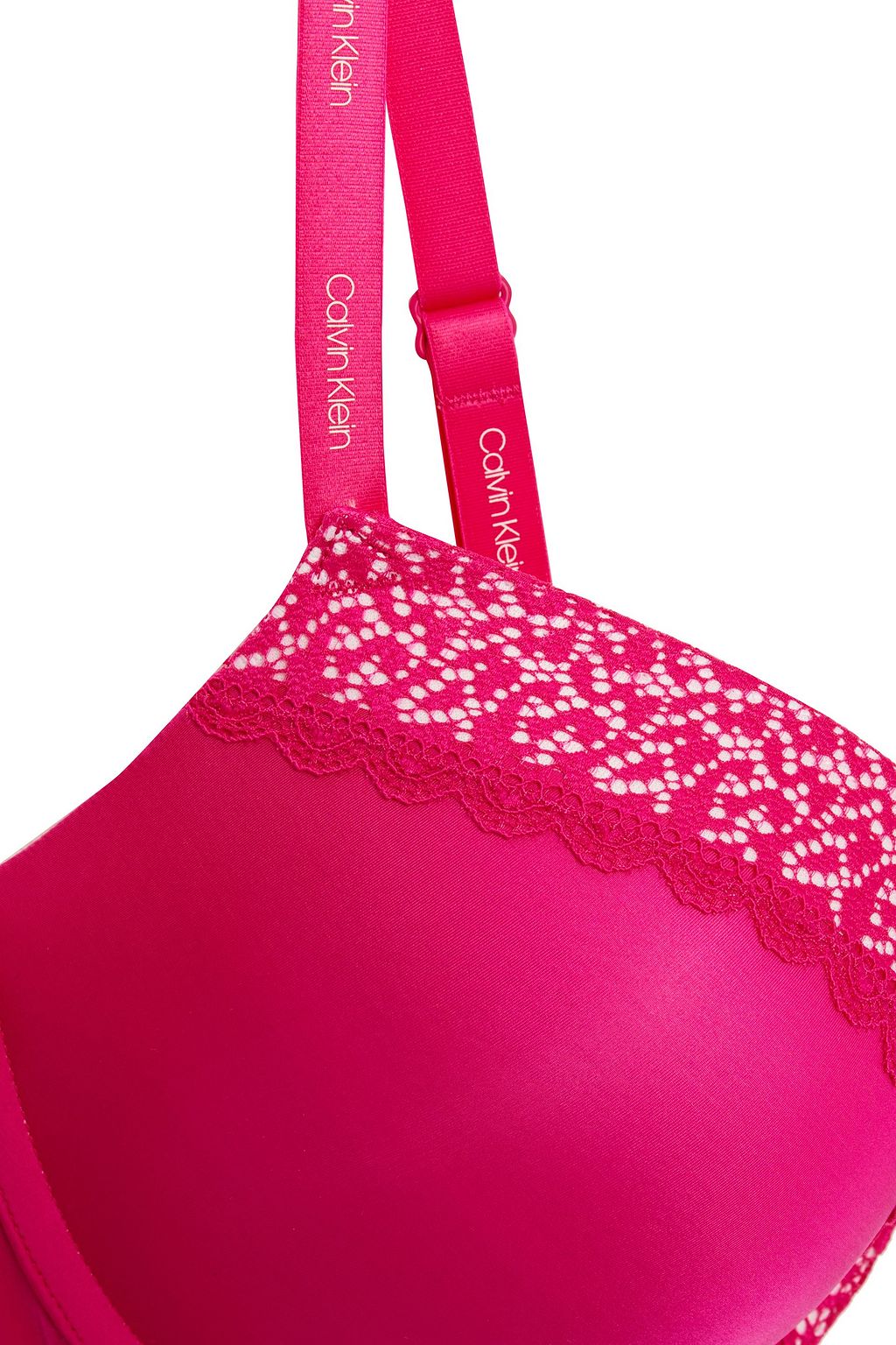 CALVIN KLEIN Lace-trimmed jersey balconette bra