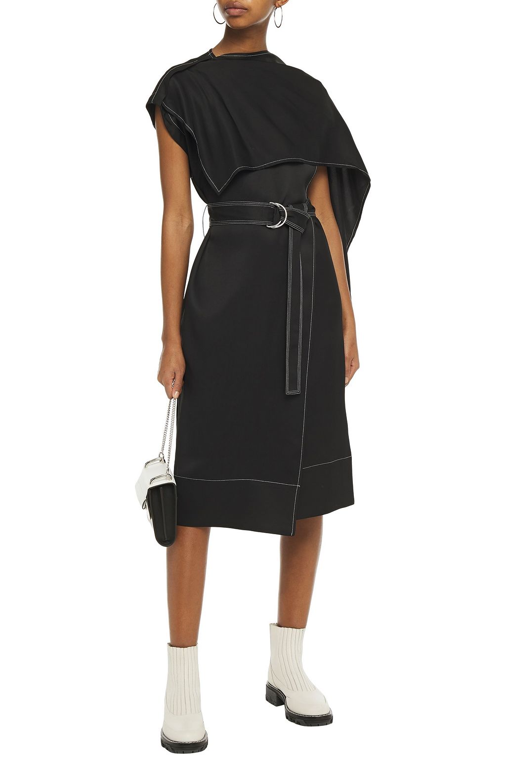 PROENZA SCHOULER Belted draped twill midi dress