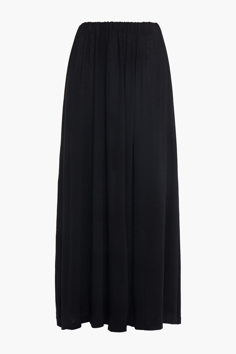Totême Woman Amelia Gathered Stretch-jersey Midi Skirt Black Size S