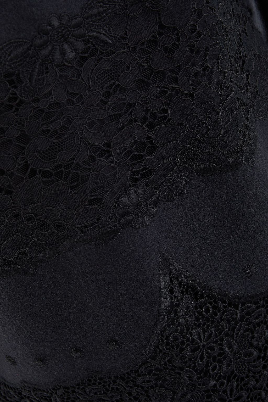 VALENTINO GARAVANI Lace-paneled wool-blend dress