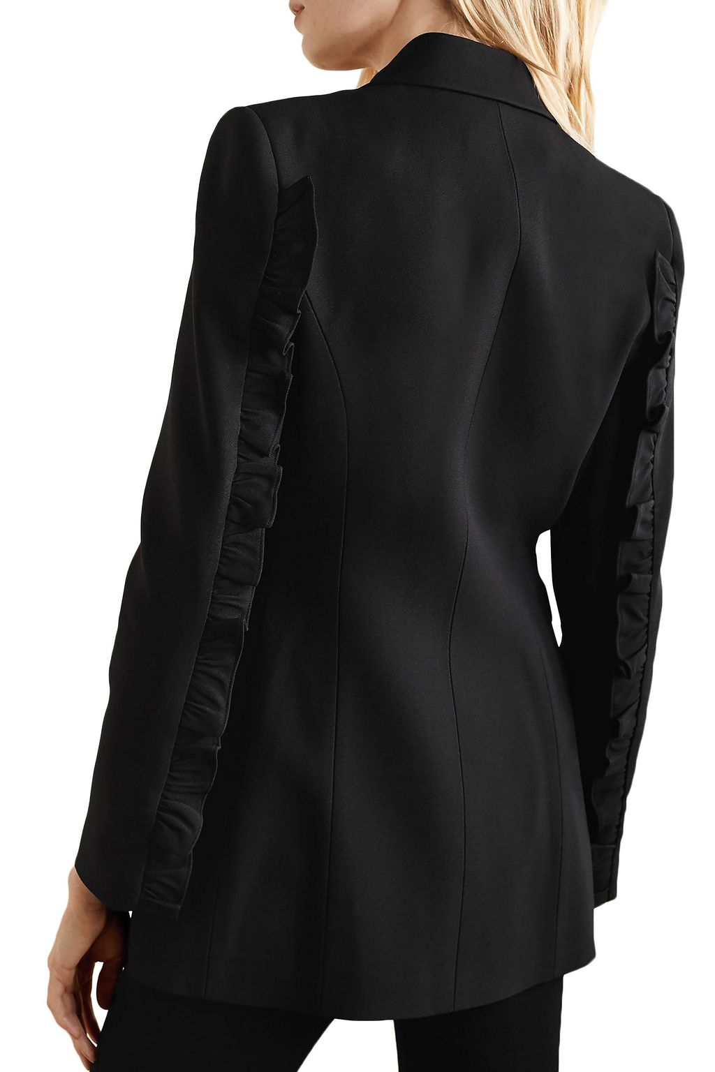 MICHAEL KORS COLLECTION Ruffled double-breasted crepe blazer