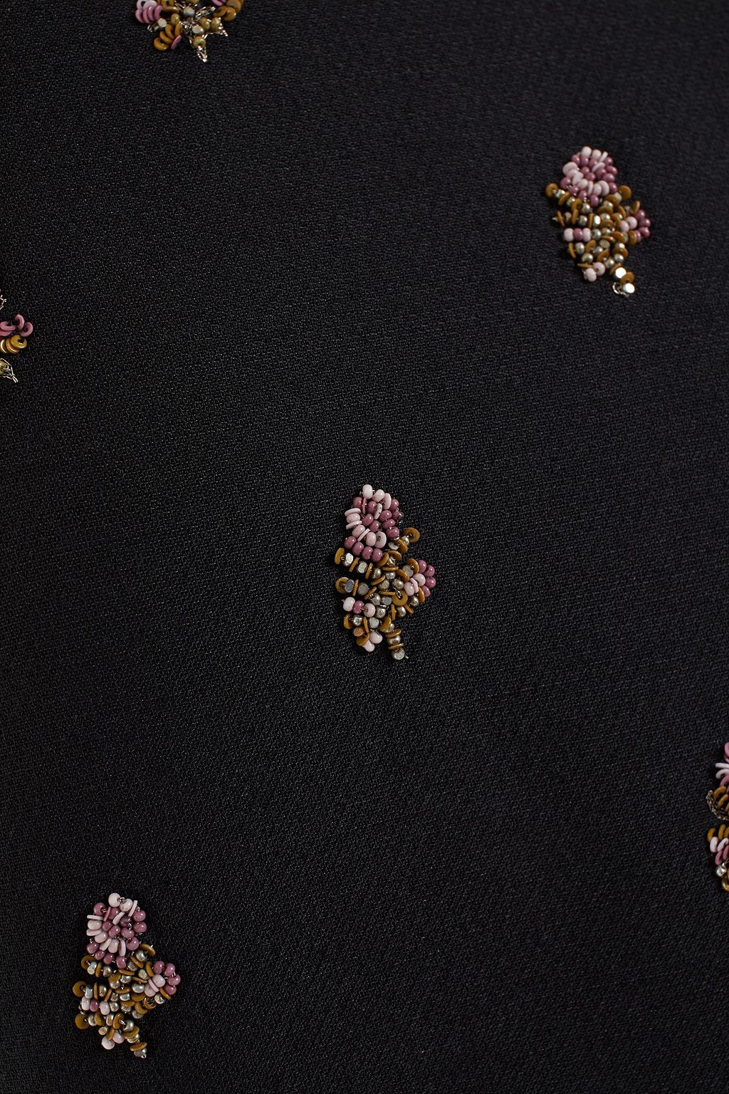 VALENTINO GARAVANI Embellished wool and silk-blend crepe mini dress
