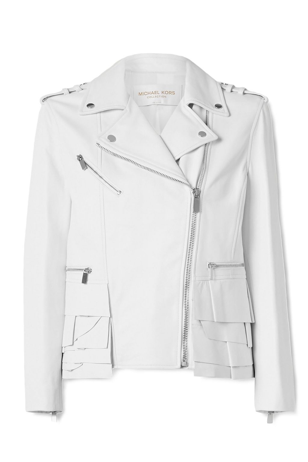 michael kors white leather jacket