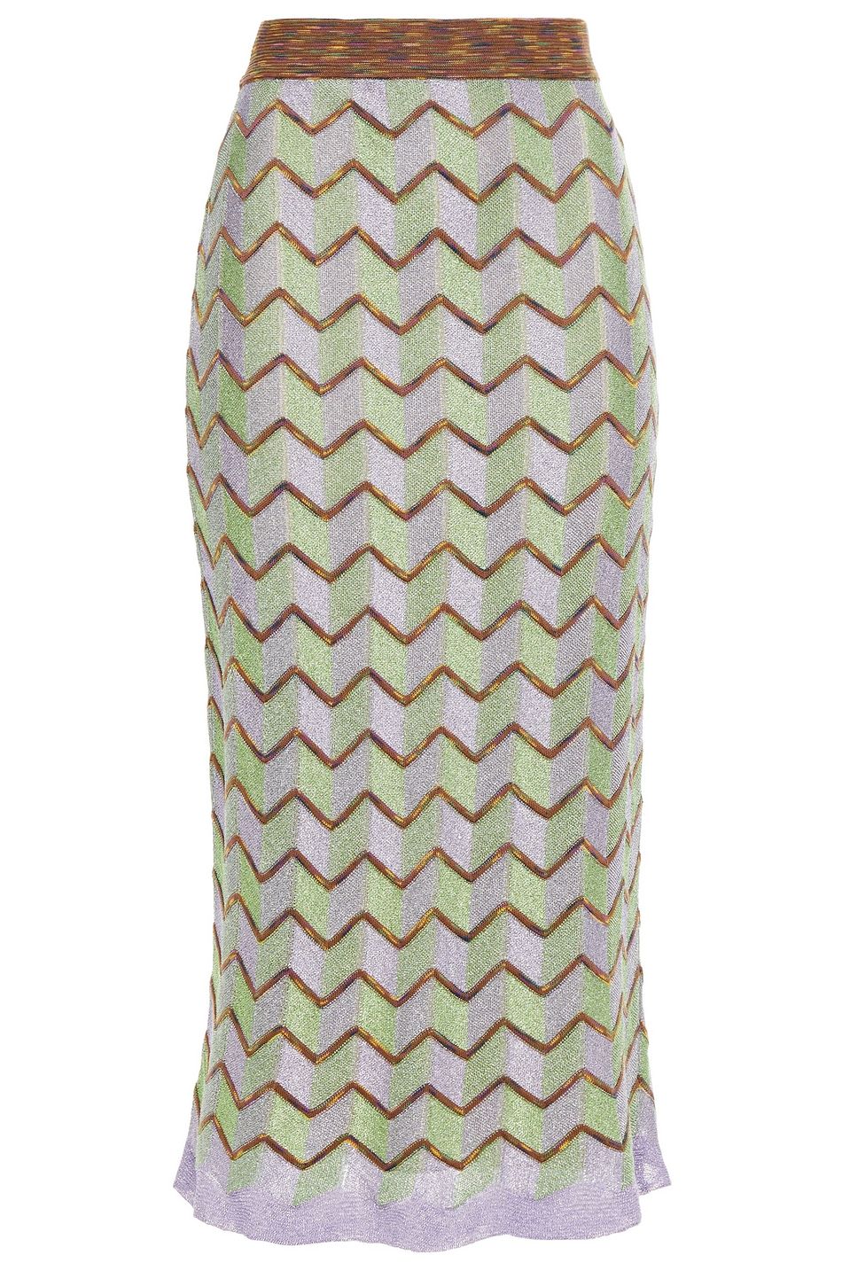 MABLE Contrast Striped Crochet Knit Midi Dress main image 0