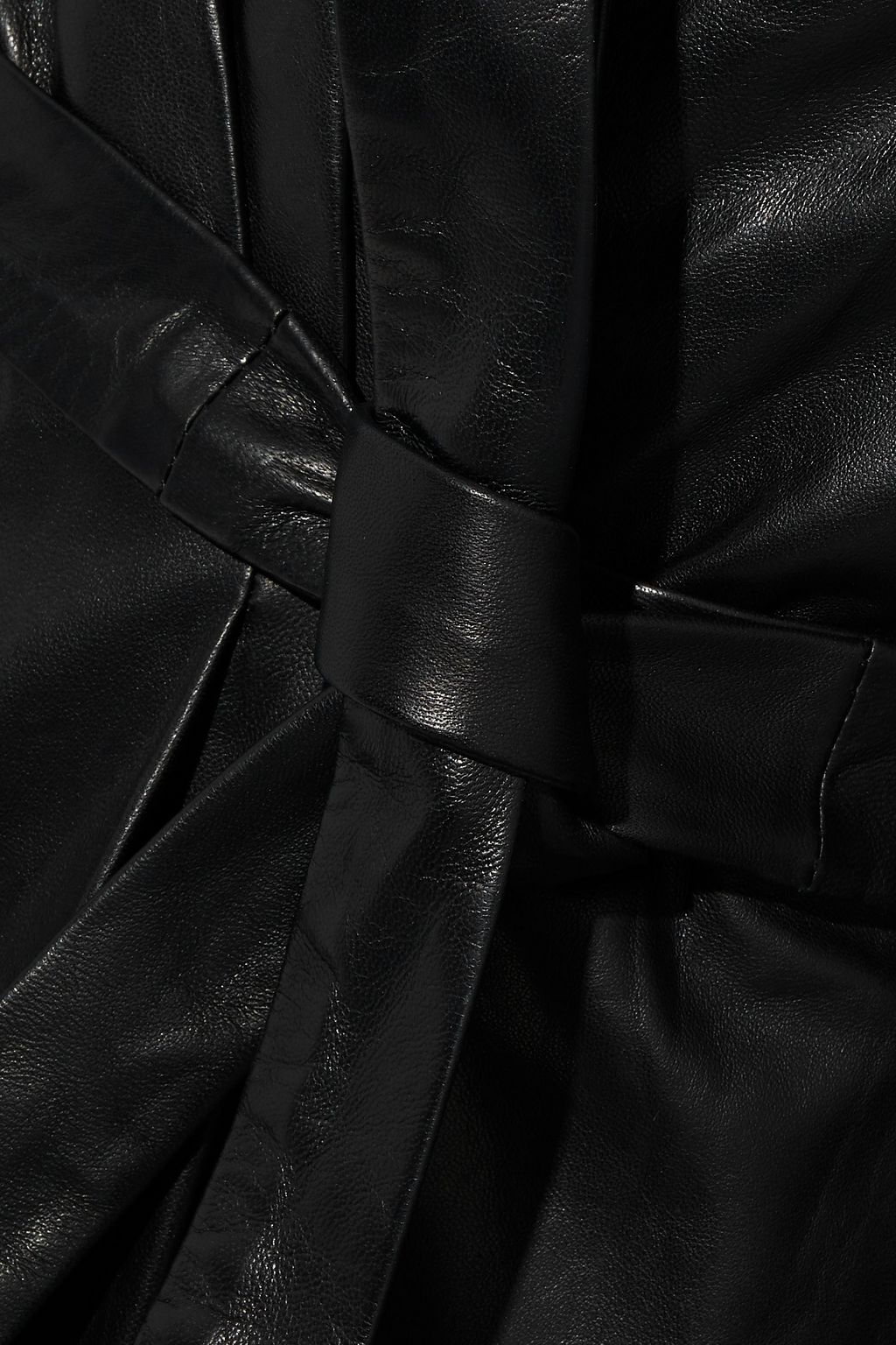 IRO Morane leather mini wrap dress