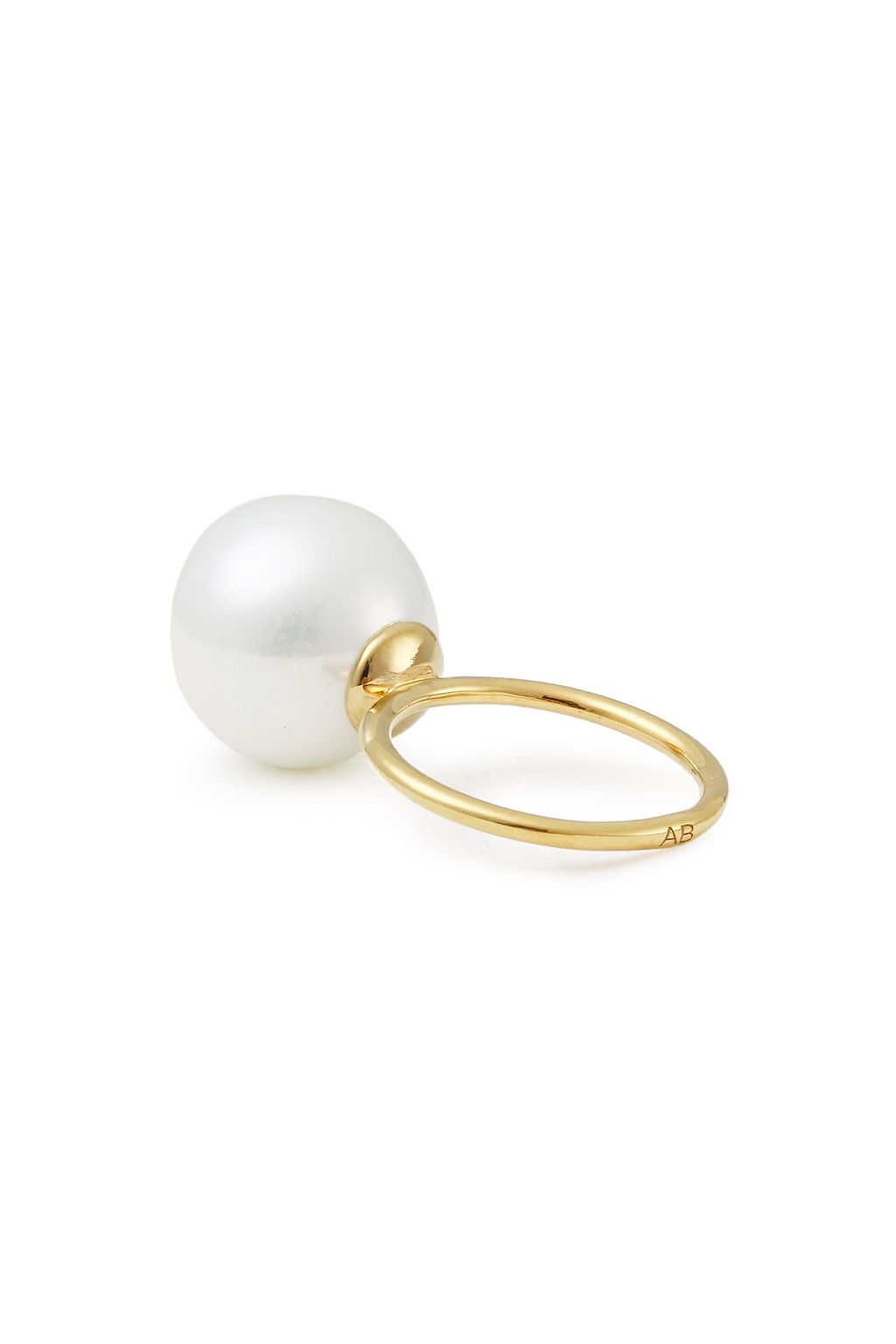 AURÉLIE BIDERMANN Gold-tone faux pearl ring