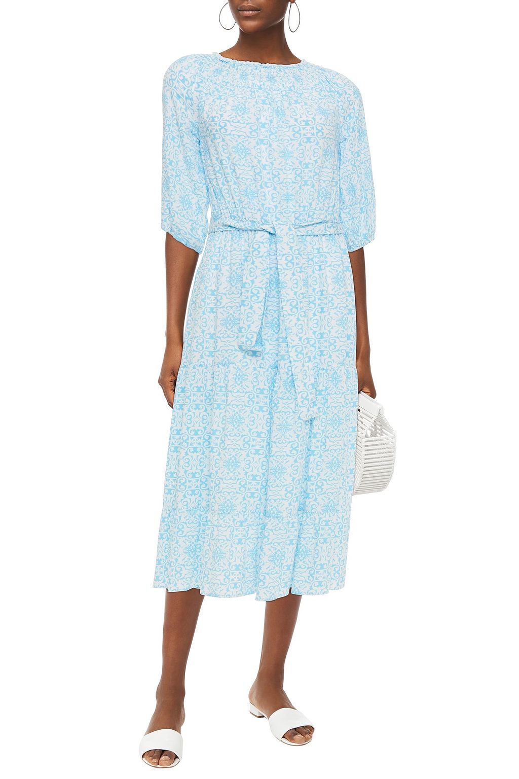MELISSA ODABASH Carmen printed woven midi dress