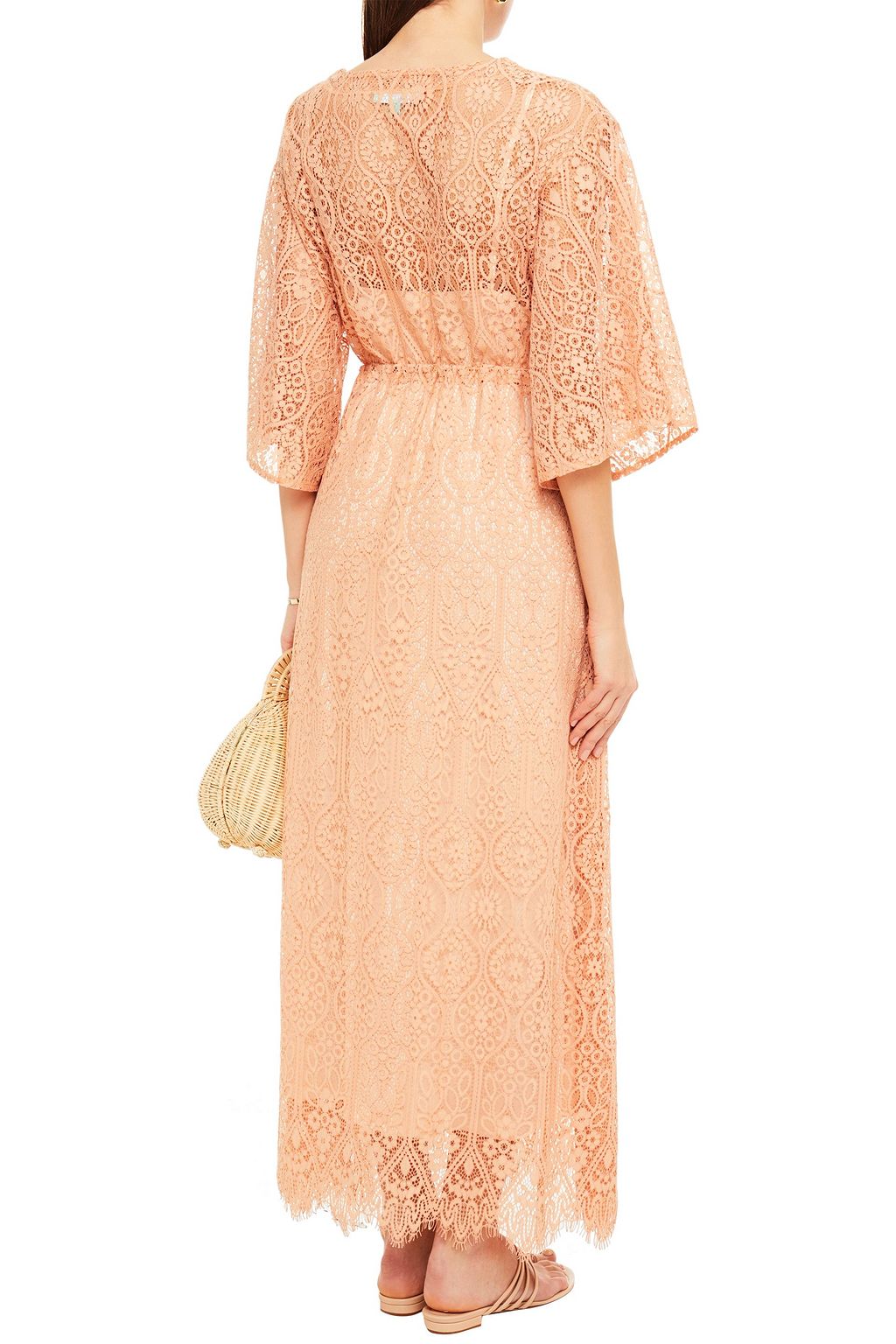 MELISSA ODABASH Mel cotton-blend corded lace kaftan