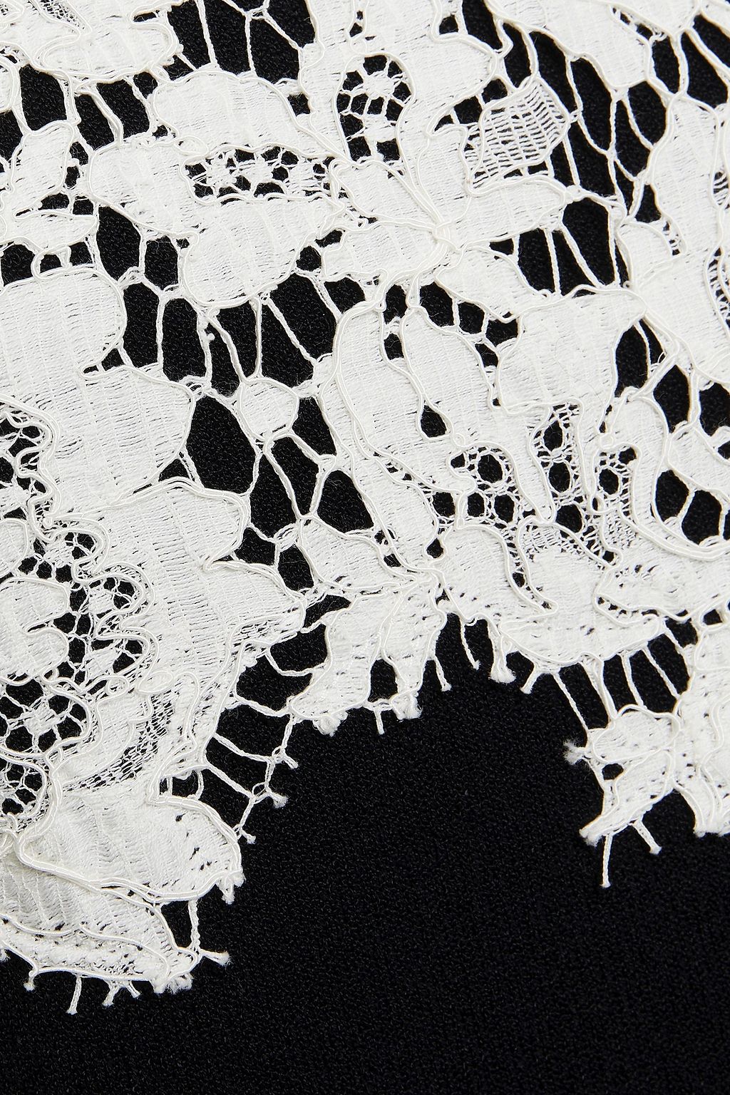VALENTINO GARAVANI Lace-paneled stretch-knit mini dress