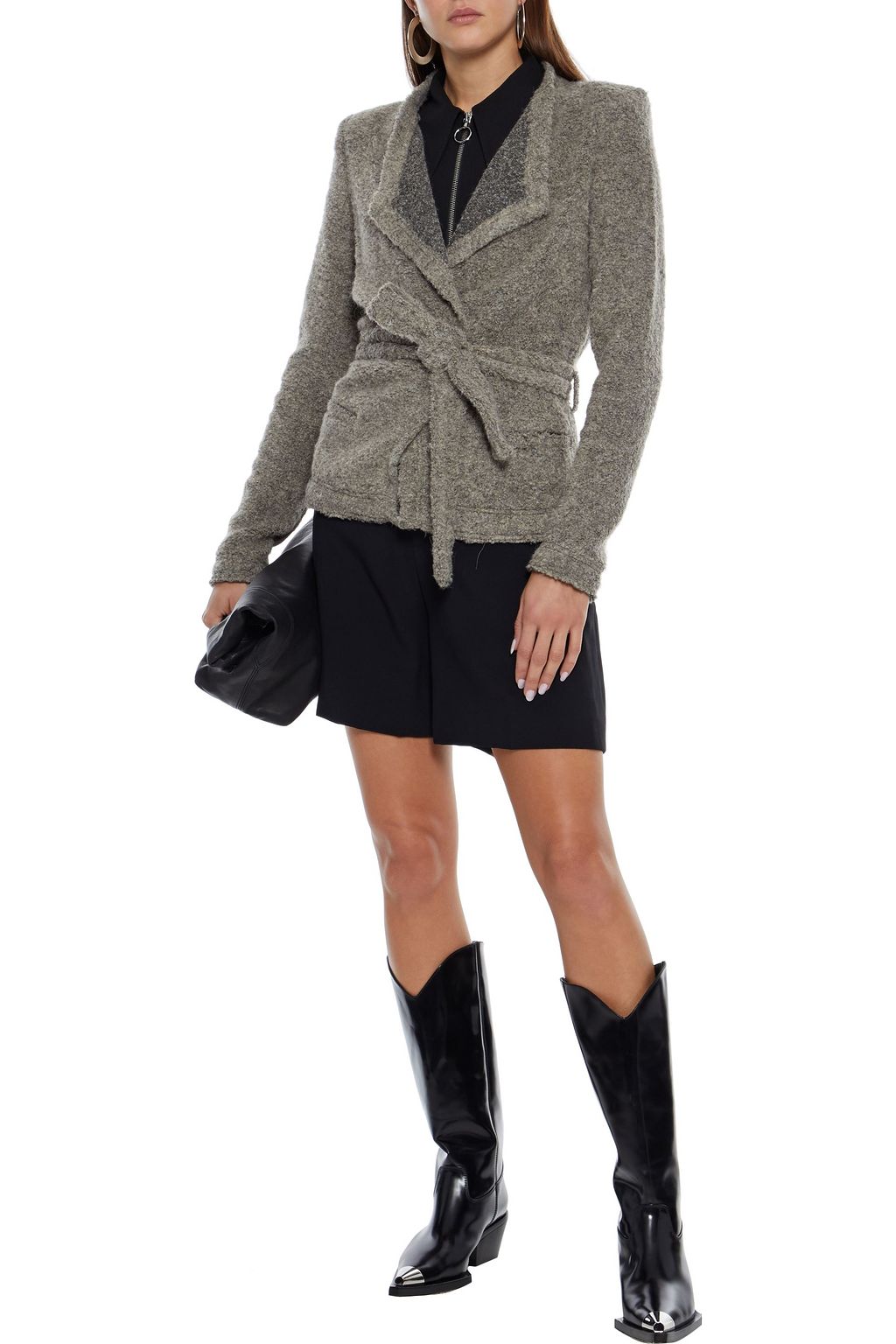IRO Iquitos belted brushed bouclé jacket