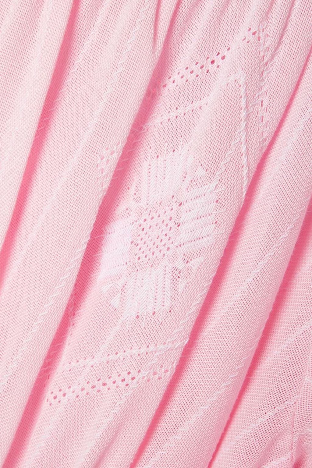 RUE MARISCAL Mesh-paneled embroidered cotton mini dress
