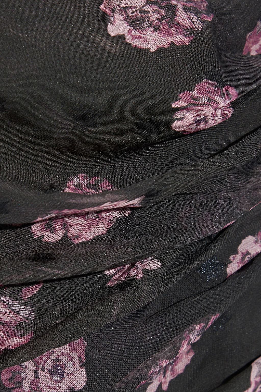 IRO Bootab ruched floral-print metallic fil coupé georgette mini skirt