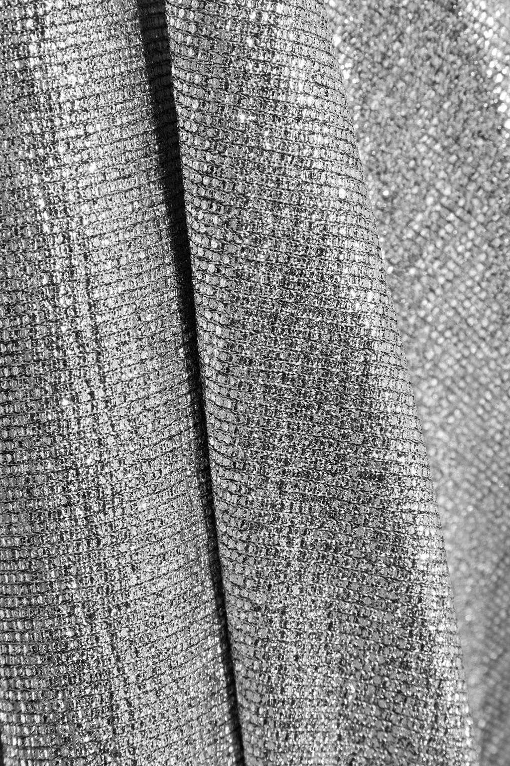 IRO Silar ruched metallic jersey mini dress