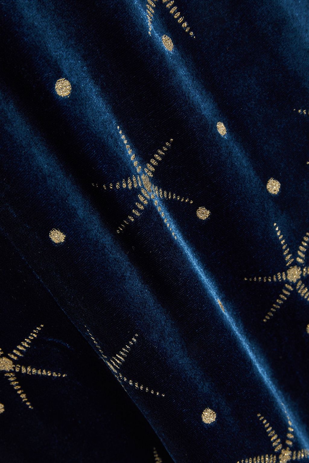 VALENTINO GARAVANI Ruffled glittered velvet dress