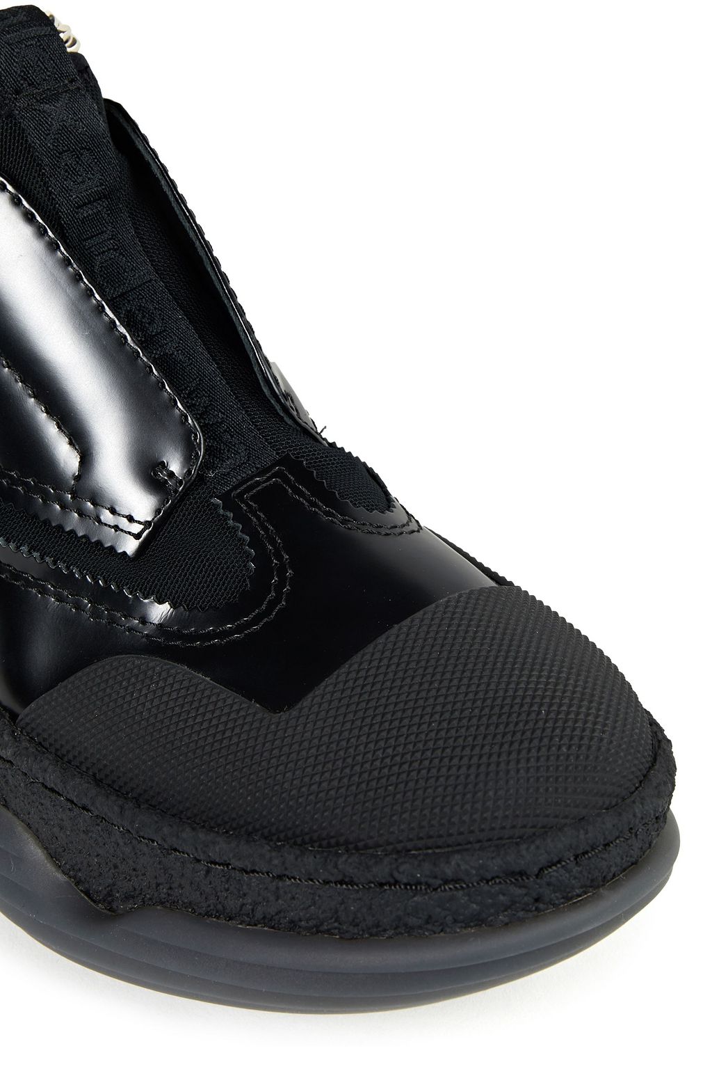 ALEXANDER WANG Mesh-trimmed chain-embellished leather sneakers
