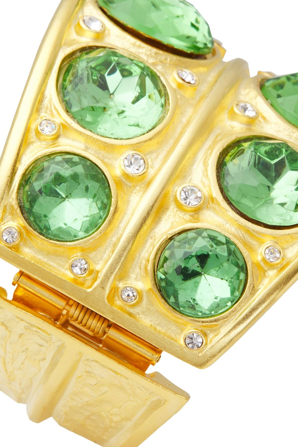 KENNETH JAY LANE 22-karat gold-plated crystal bangle