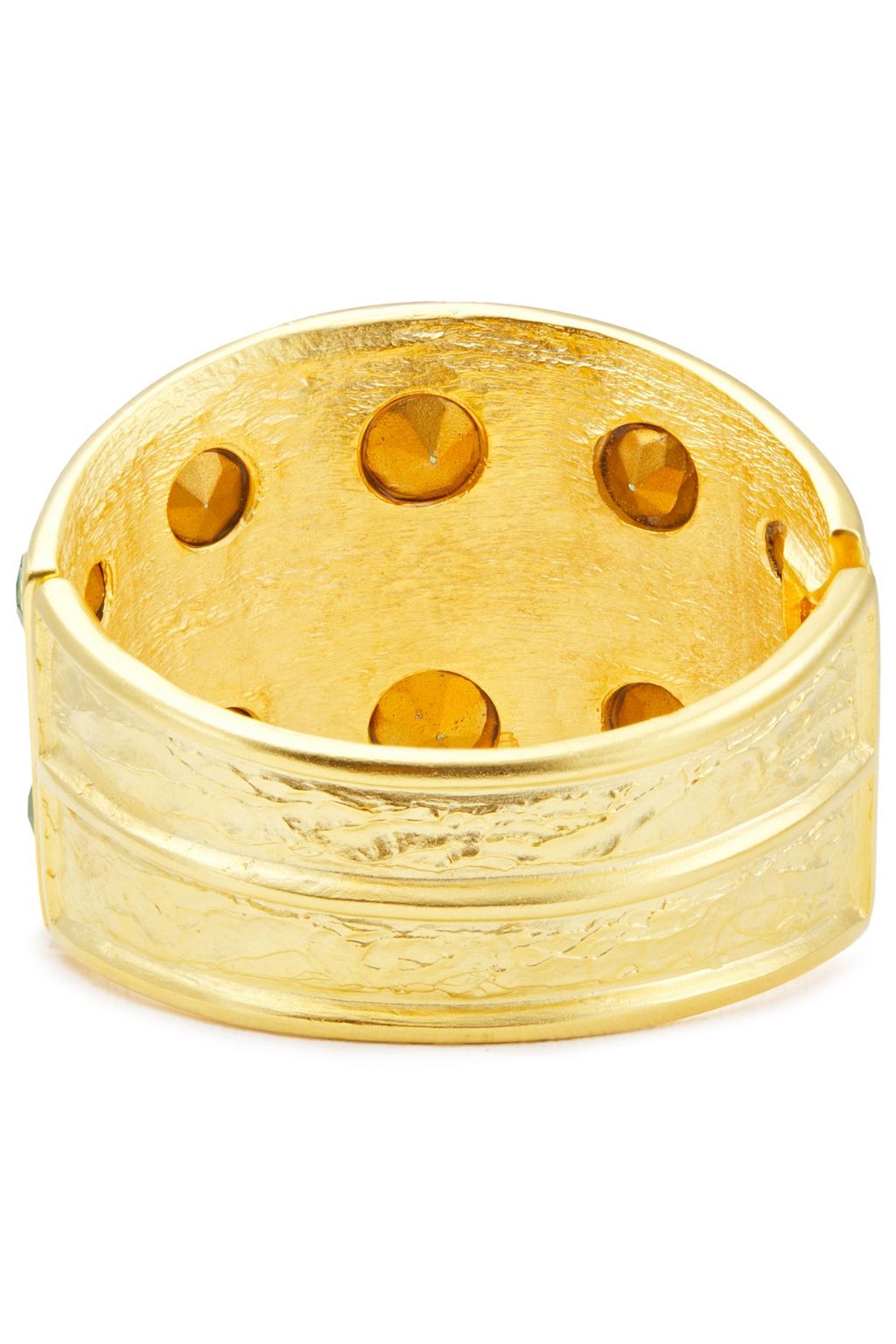 KENNETH JAY LANE 22-karat gold-plated crystal bangle