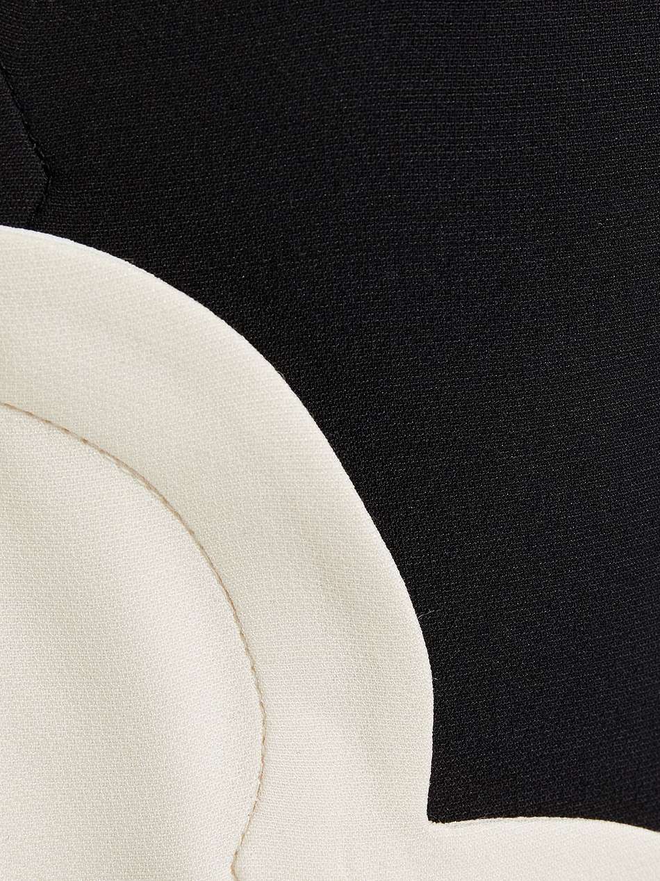 scalloped two-tone wool and silk-blend crepe mini dress