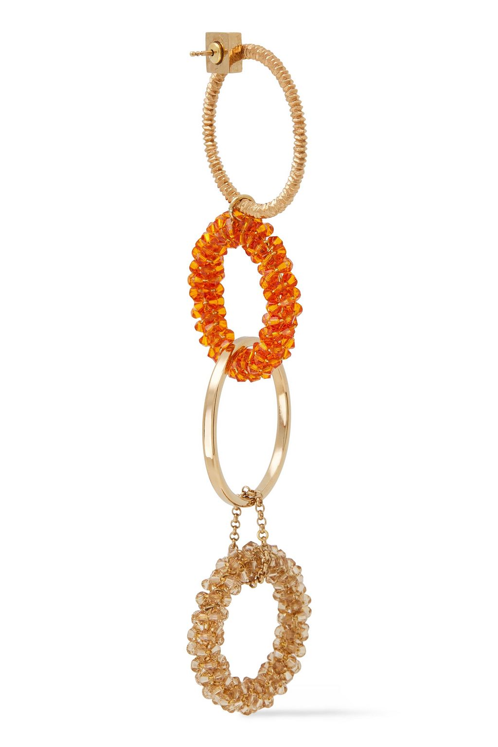 JACQUEMUS Les Boucles Riviera gold-tone Swarovski crystal earrings
