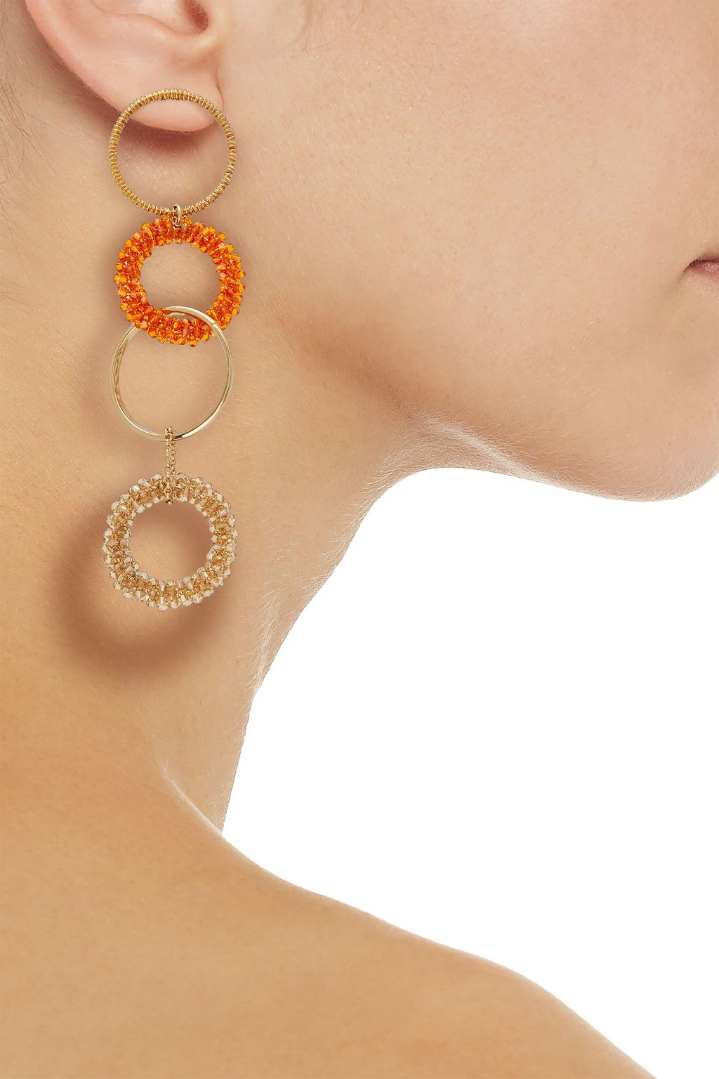 JACQUEMUS Les Boucles Riviera gold-tone Swarovski crystal earrings