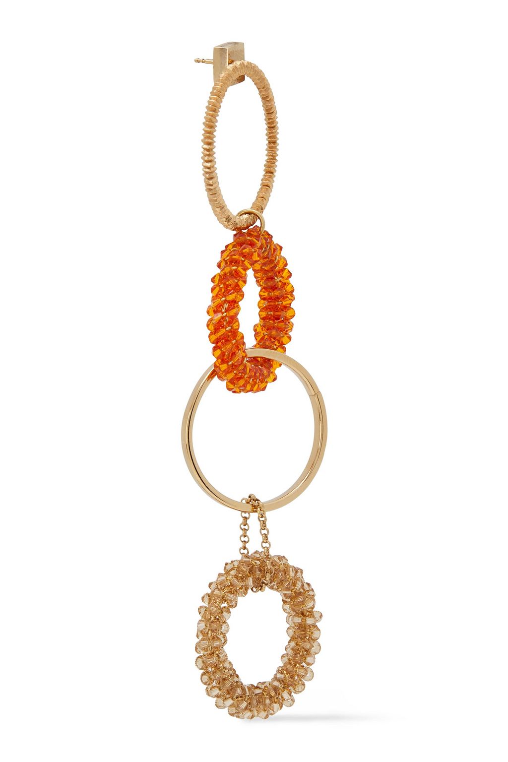 JACQUEMUS Les Boucles Riviera gold-tone Swarovski crystal earrings