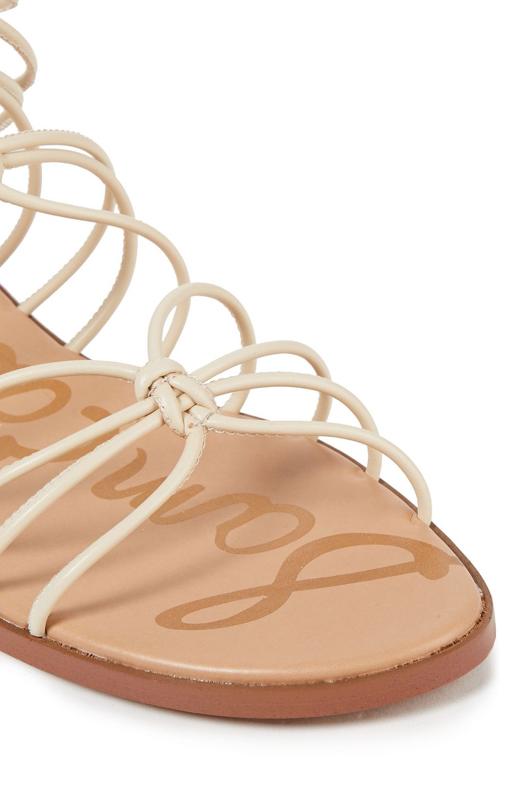 SAM EDELMAN Emi smooth and snake-effect leather sandals
