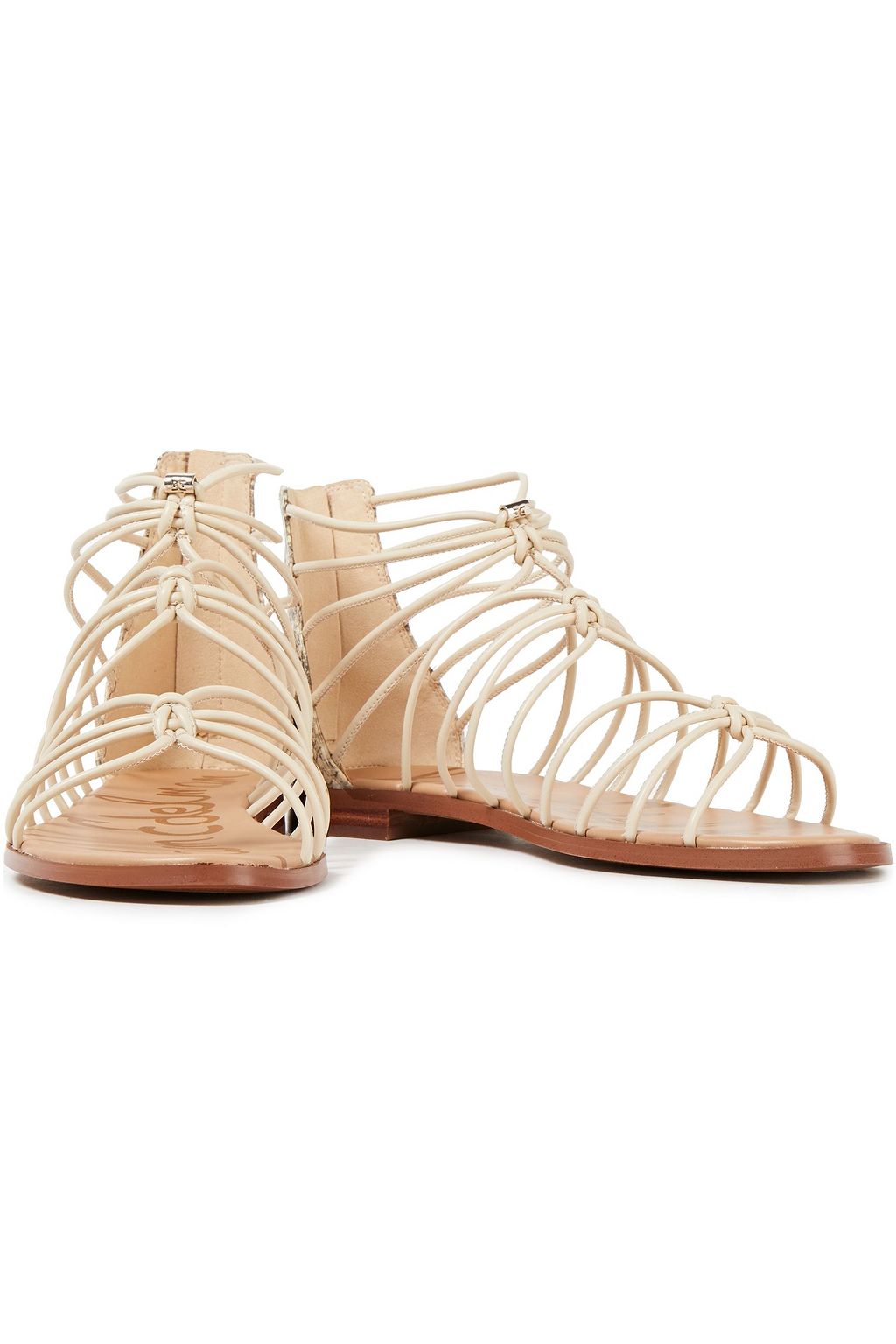 SAM EDELMAN Emi smooth and snake-effect leather sandals