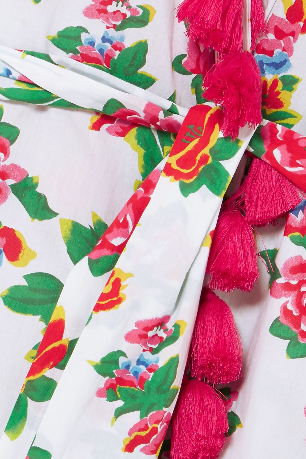 RHODE Lena tassel-trimmed floral-print cotton-voile maxi wrap dress