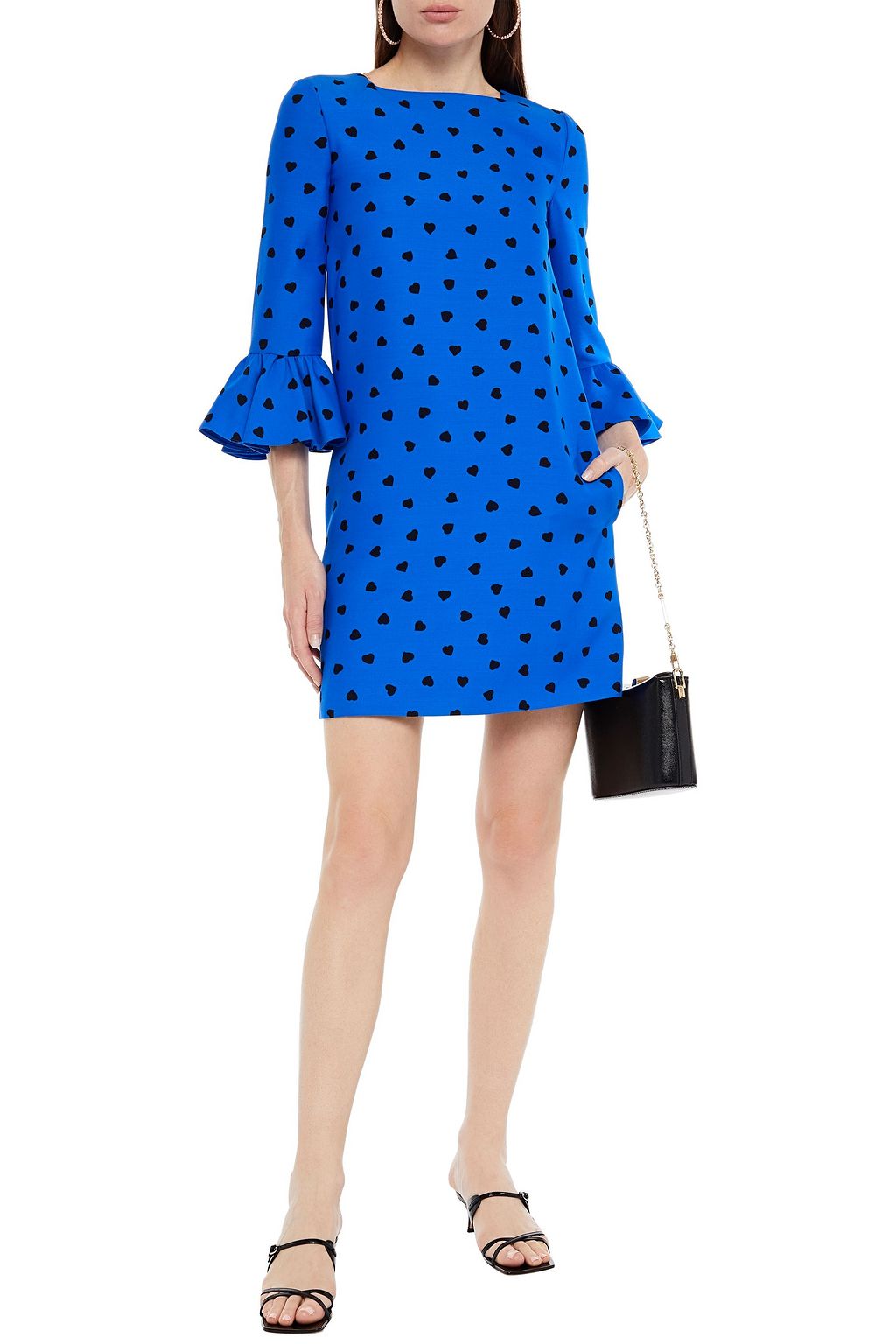VALENTINO GARAVANI Ruffled polka-dot silk-crepe mini dress