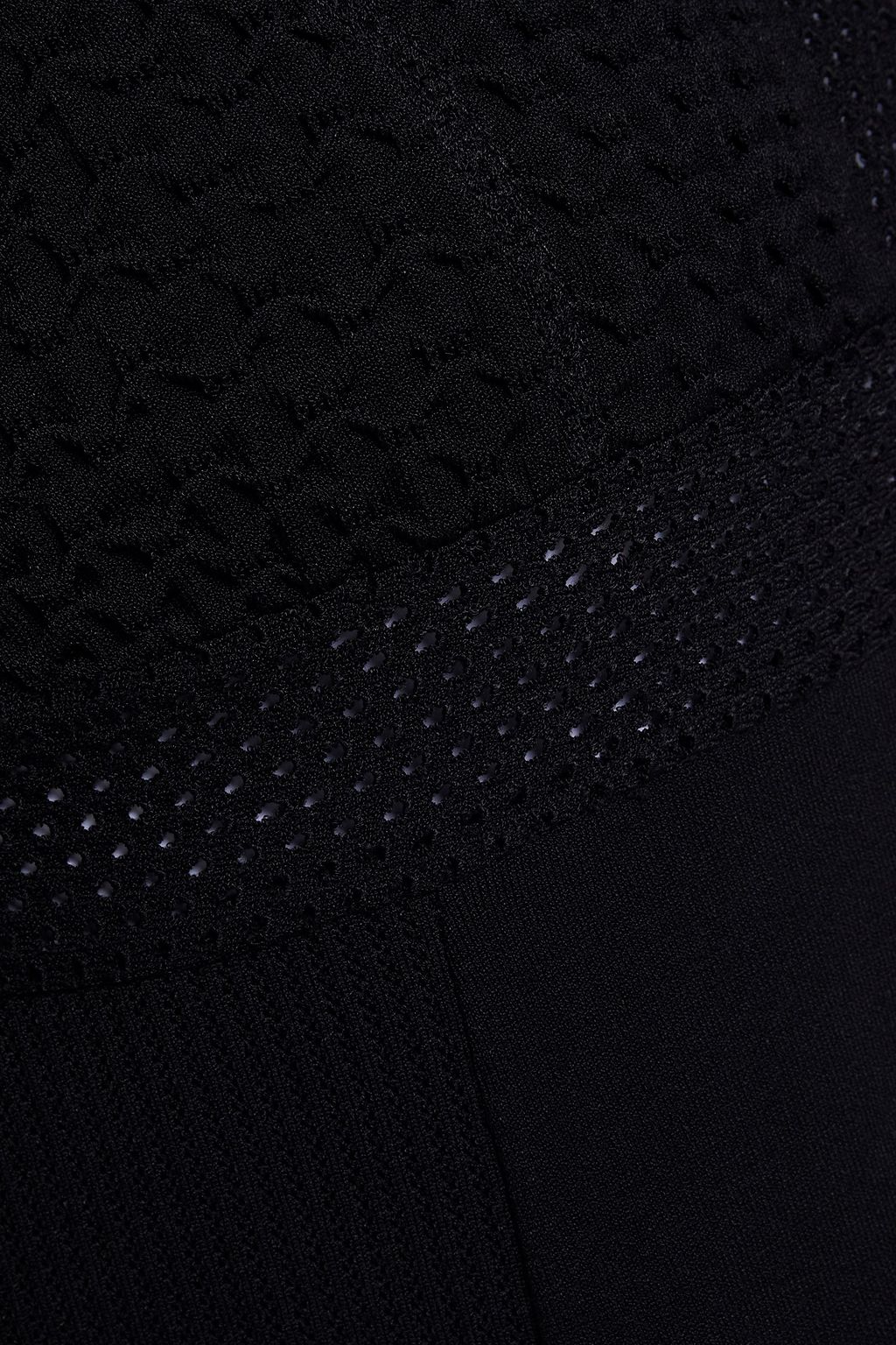 VALENTINO GARAVANI Pointelle-trimmed waffle and stretch-knit sweater