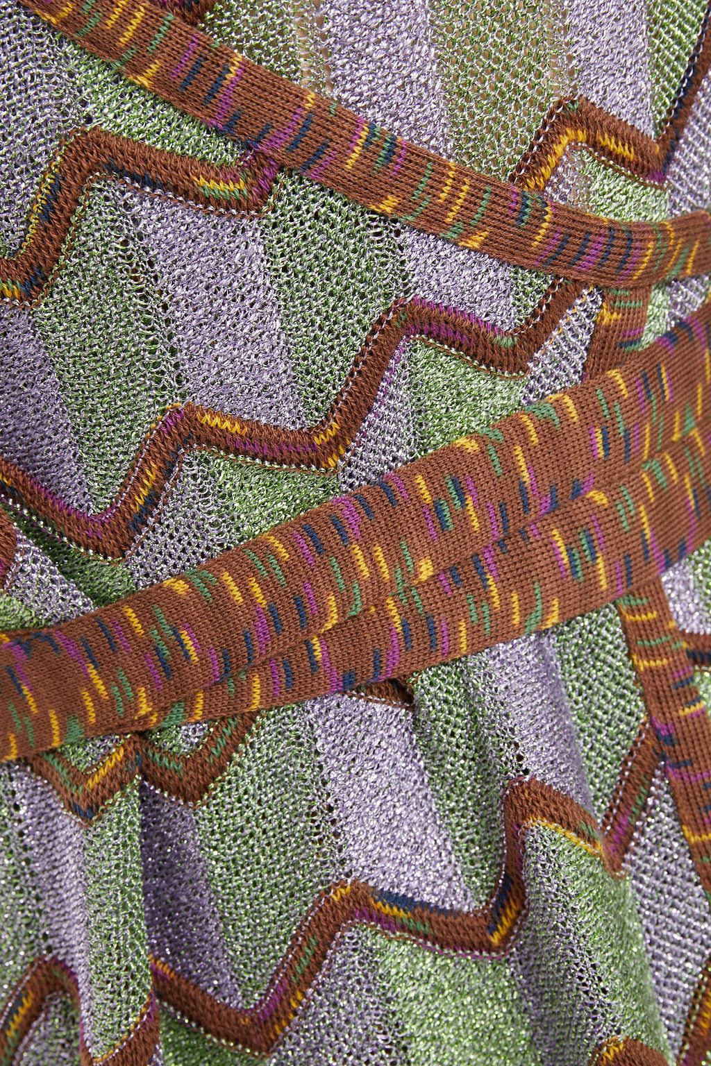M MISSONI Metallic crochet-knit wrap dress