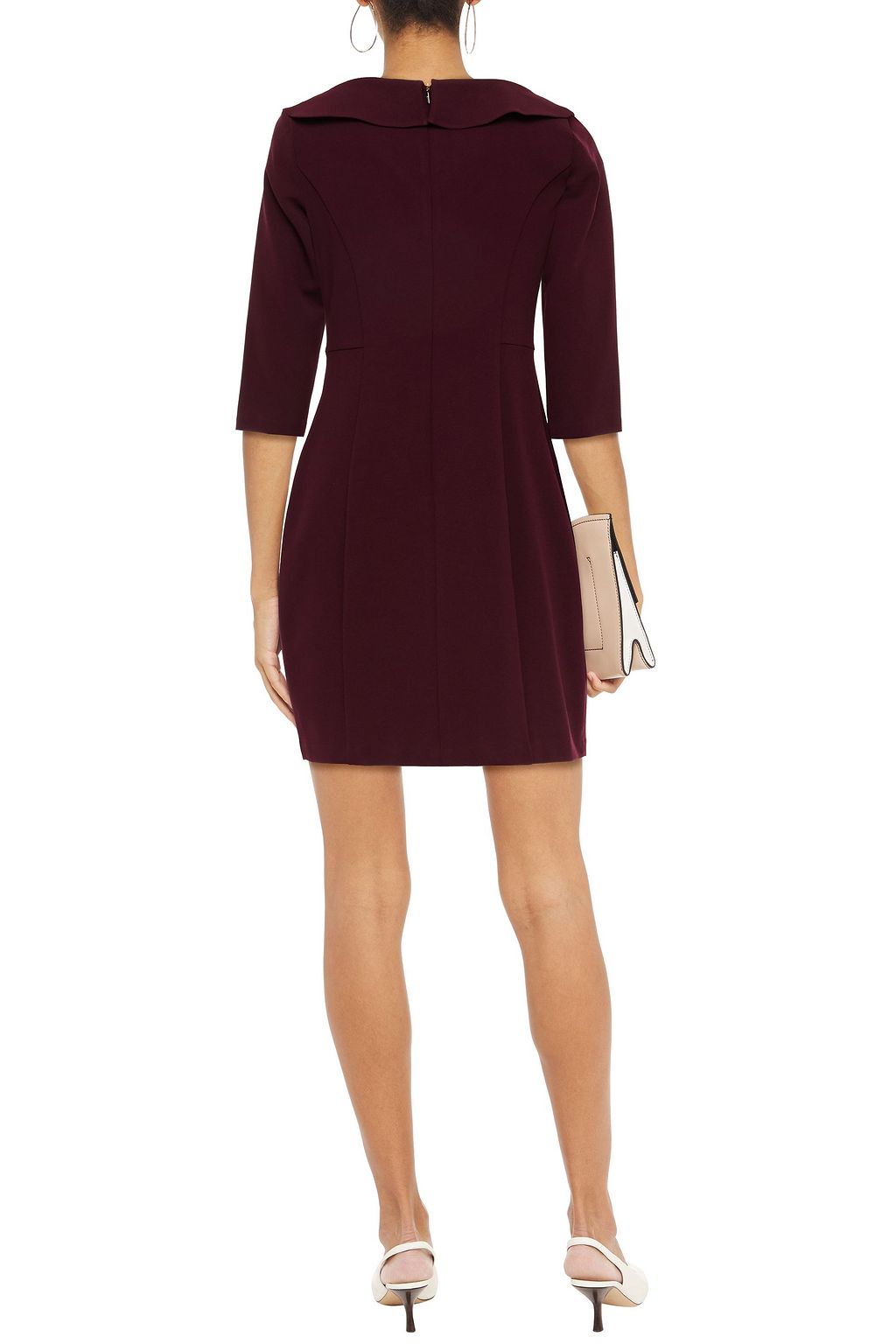 DKNY Ruffle-trimmed stretch-crepe mini dress