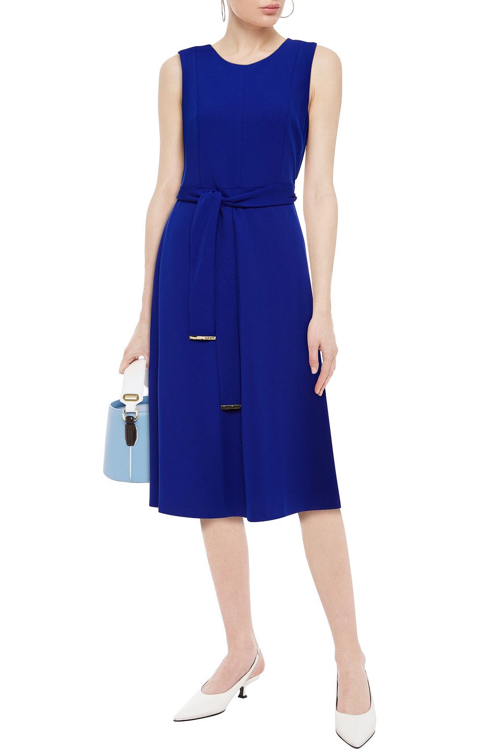 DKNY Belted stretchcrepe midi dress Sale up to 70 off THE