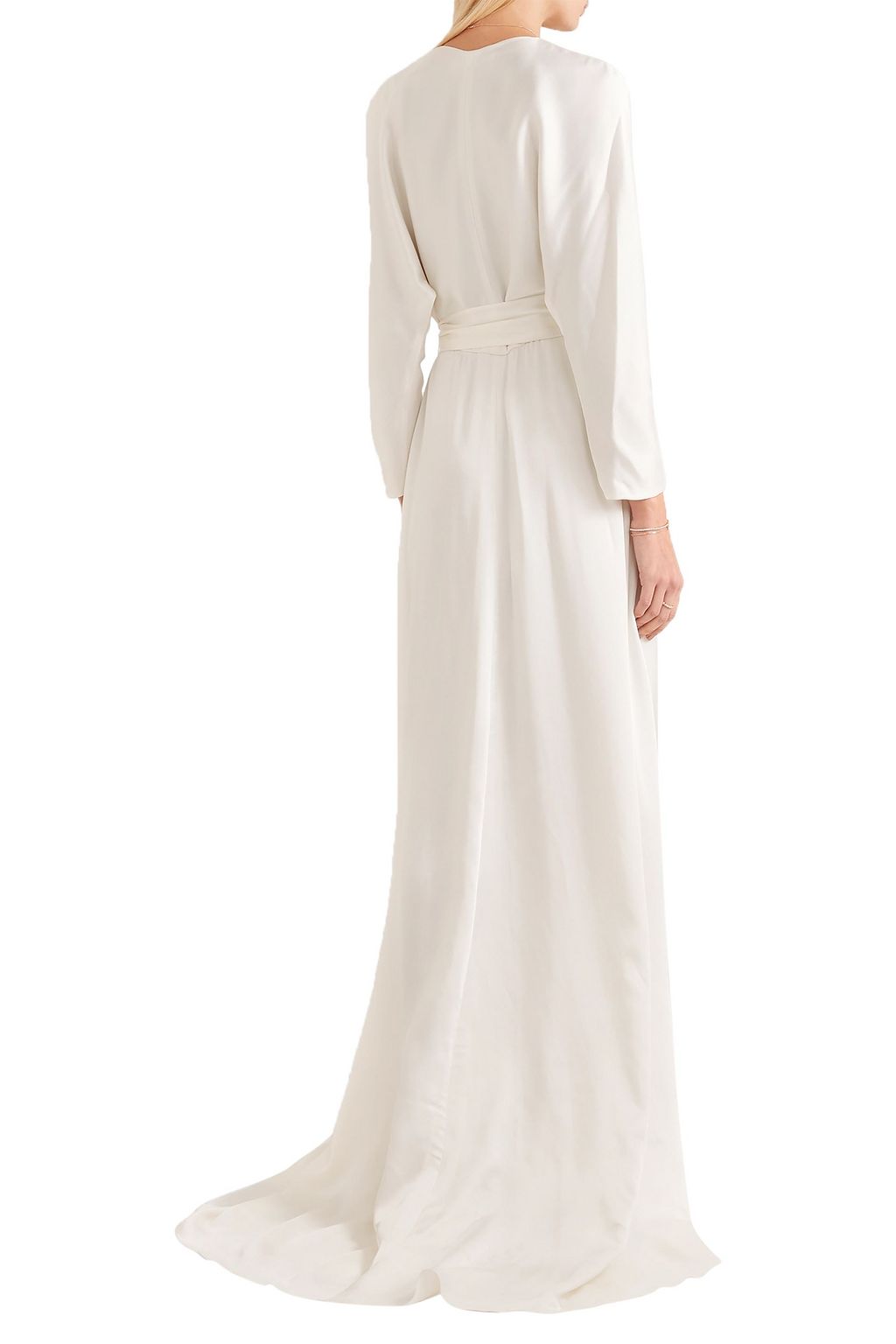 JENNY PACKHAM サテンクレープ ラップロングドレス