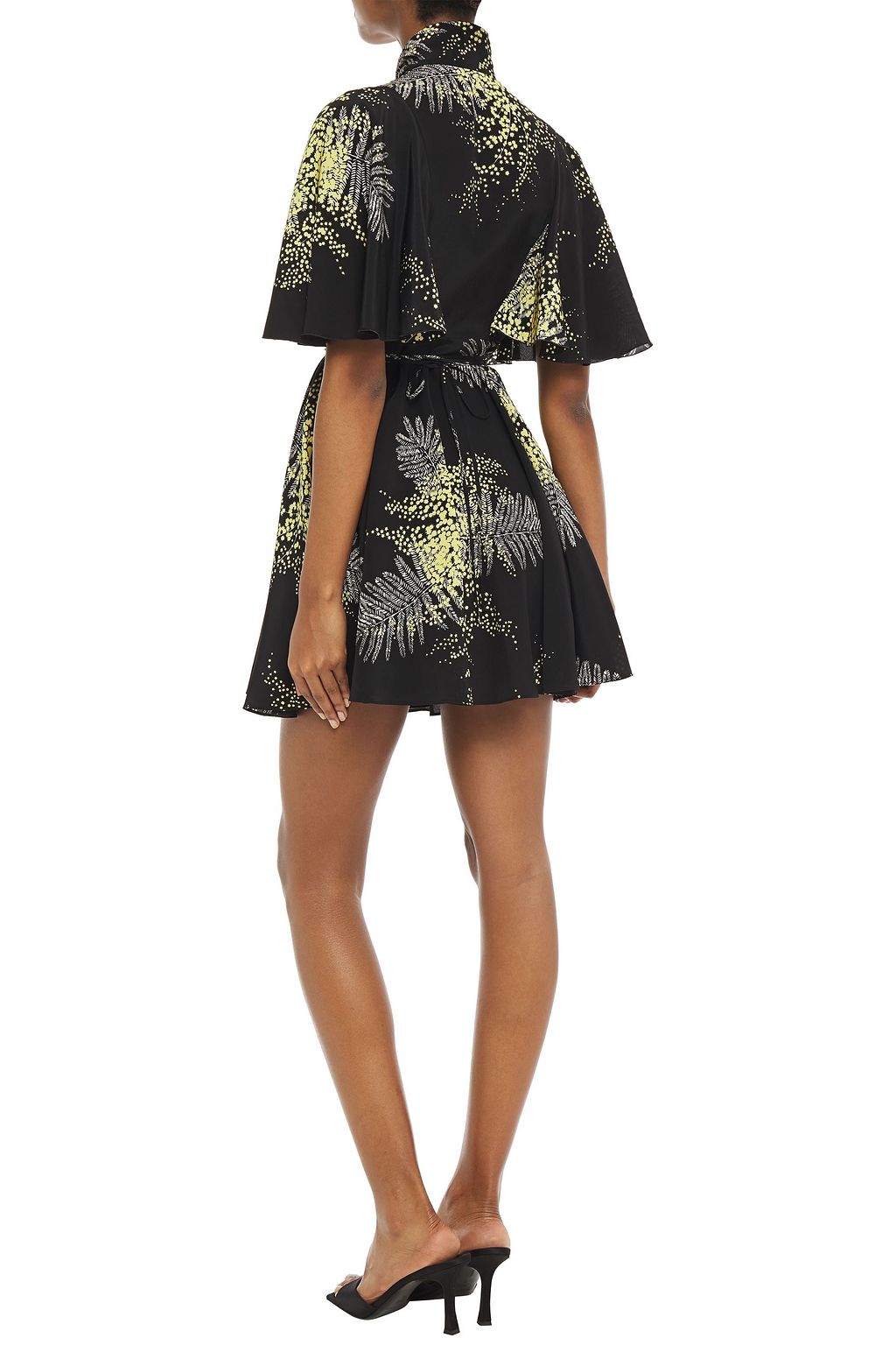 VALENTINO GARAVANI Tie-neck printed silk mini wrap dress